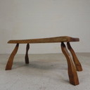 Vintage wooden side table, tree trunk stool, 1960s