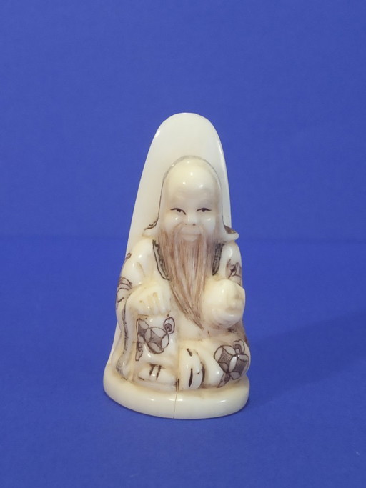 Ivory netsuke from Fukurokuju