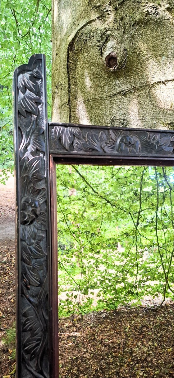 Image 1 of Mirror crafted from antique Asian folding screen