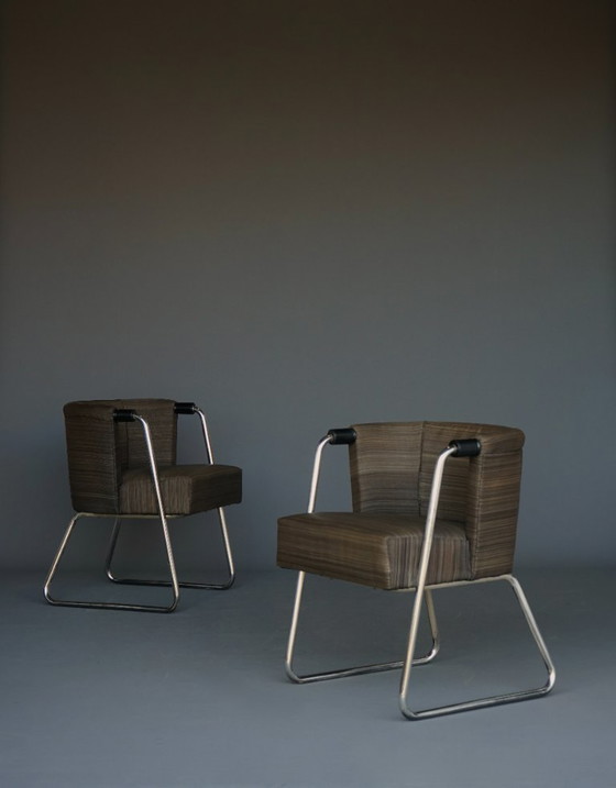 Fauteuils tubulaires modernistes d'Artifort, années 1930 – Bois, Mid Century Modern (photo 19 of 23)