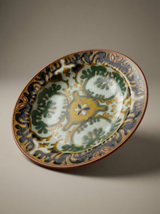 Image 1 of Bol en faïence de Gouda vintage - Rhodian 1002, Garuda Holland 1165/35 cm
