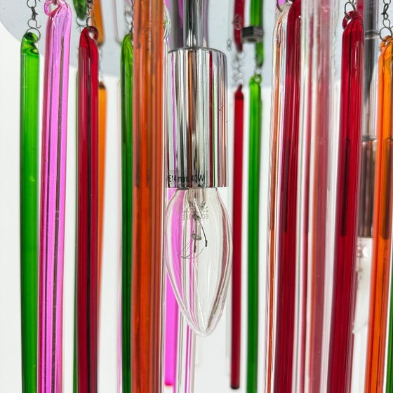 Plafón moderno con tubos de cristal de colores, Plafones, Vidrio, Cromo, Rojo, Vintage (foto 14 de 15)