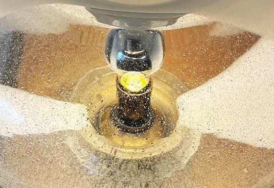 Image 1 of Mazzega Murano Lampe Pulginiso Glas und Edelstahl 1971