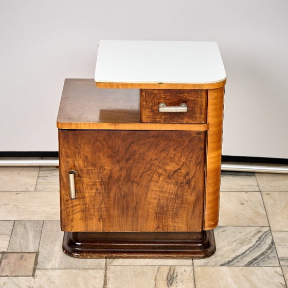 Image 1 of Set aus zwei Art-Déco-Nachttischen von Jindřich Halabala, Tschechoslowakei der 1940er Jahre