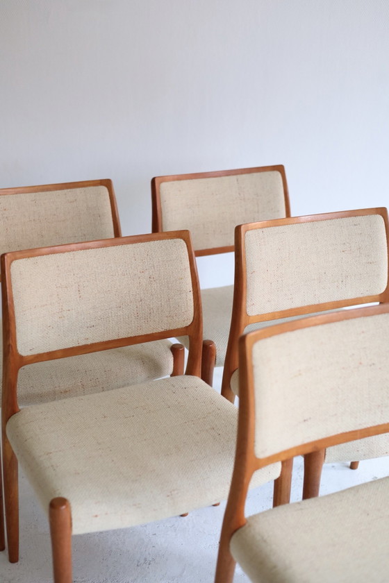 Set di 4 Sedie da pranzo vintage modello 80, Niels Otto Møller – Legno, Tessile (photo 3 of 9)