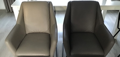 Two Vegan Leather Armchairs