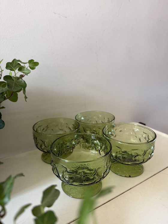 Ensemble de 4 coupes en verre italiennes vintage – Verres et carafes, Glass (photo 3 of 6)