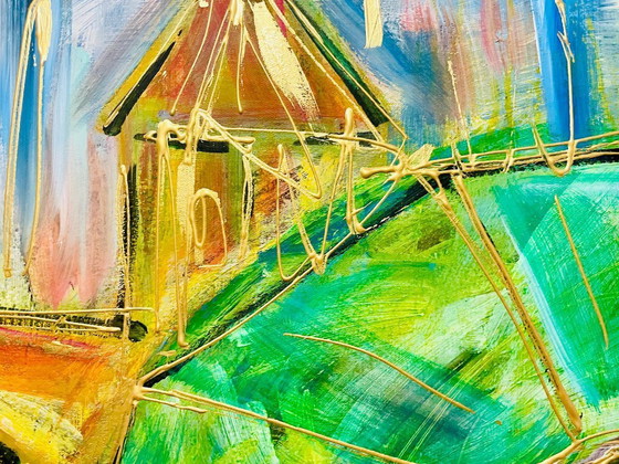 Image 1 of HRASARKOS - Green Umbrella - Artist's Canvas