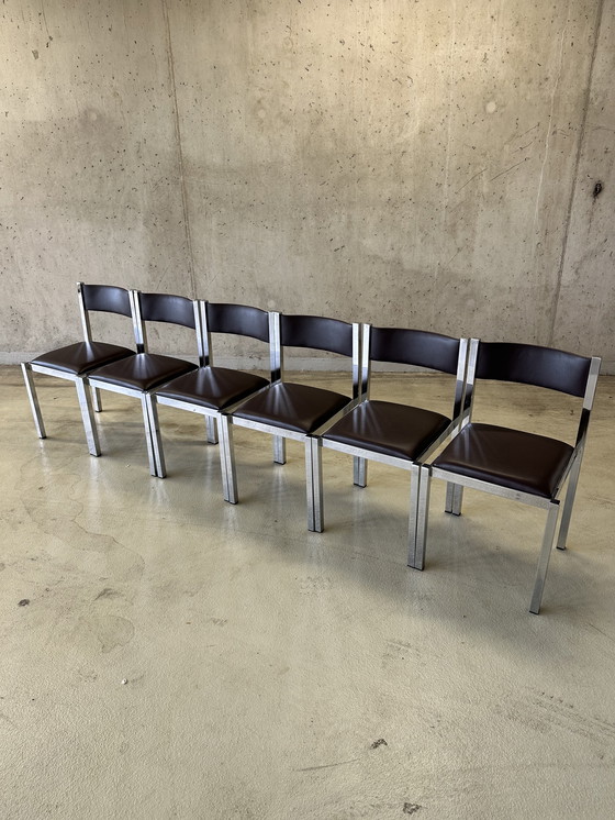 Image 1 of Set/6 sedie da pranzo vintage di design italiano Cidue