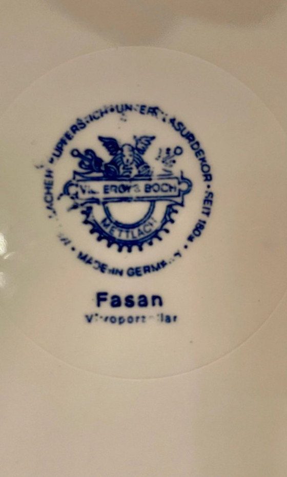 Image 1 of Duo van diepe borden / zeer grote borden Villeroy & Boch_ Fasan / Faisan _ Bleue & Brique