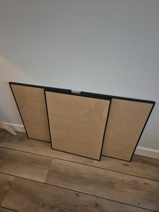 3 x Desenio photo frame/poster frame 70 x 50 cm black metal