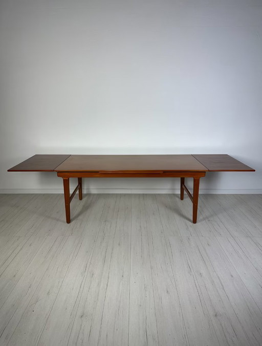 XL Vintage Danish Teak Extendable Dining Table 60s