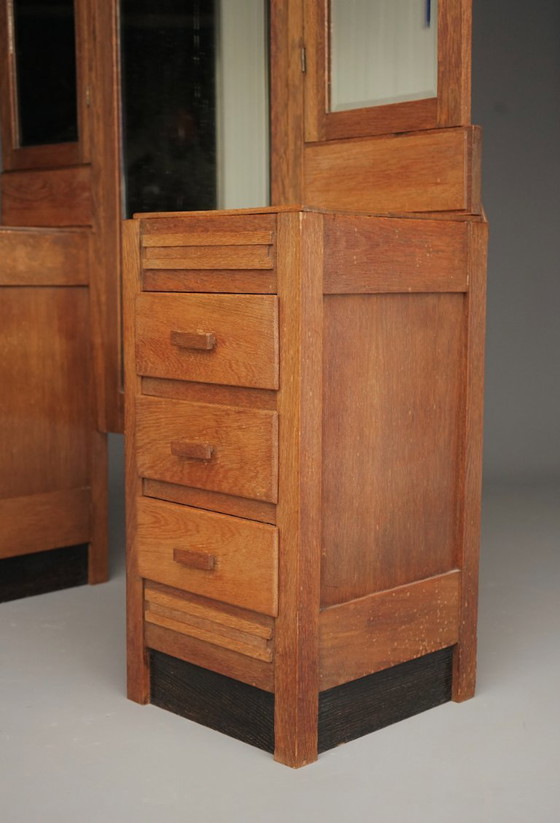 Image 1 of Haagse School Art Deco Dressing Table in oak. 1930s