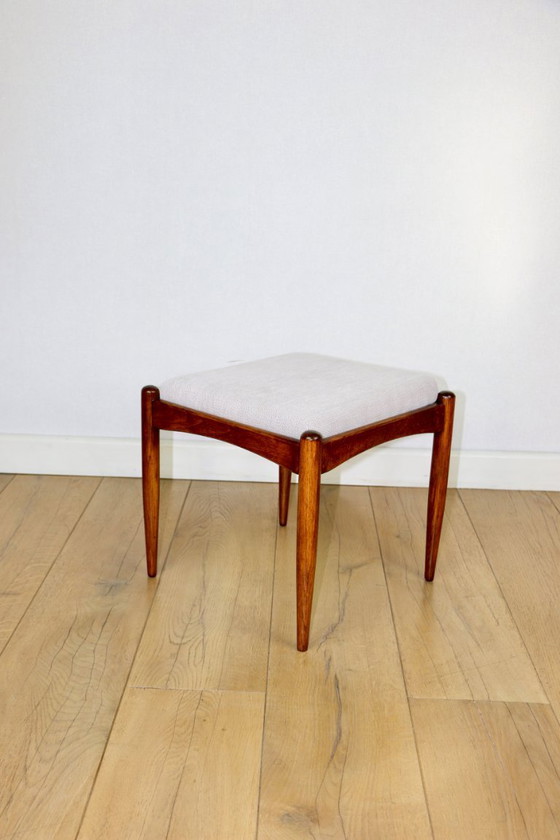 Image 1 of Edmund Homa stool beige-cream seat - structural fabric