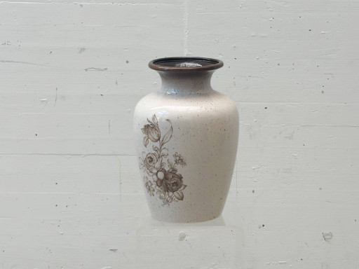 West Germany ceramic vase with floral decoration – 1960s/70s