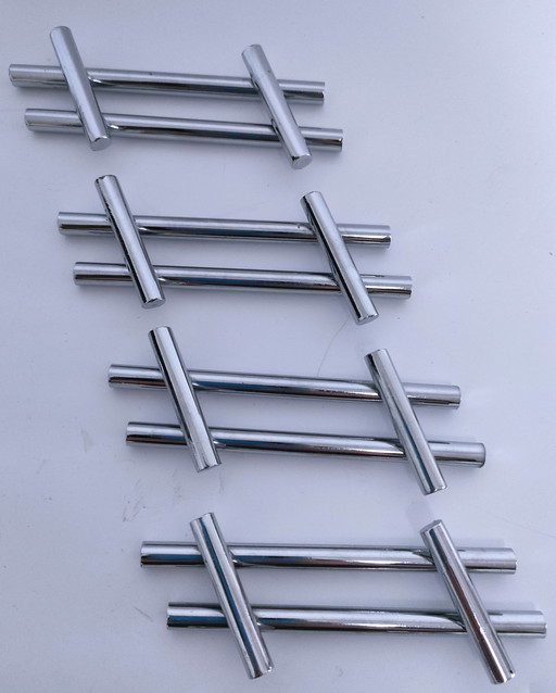 Twelve Chrome Metal Knife Racks 70s Design