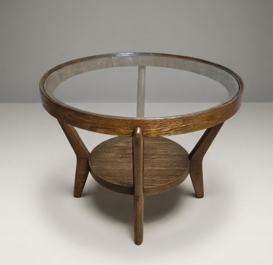 Image 1 of Round Coffee Table Karel Koželka & Antonín Kropáček 1940s Czechoslovakia