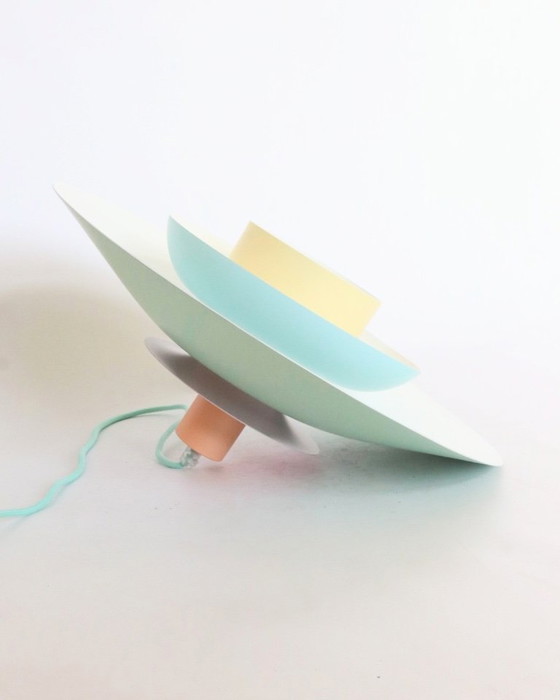 Image 1 of Lampada a sospensione danese vintage in colori pastello, stile retrò metà secolo