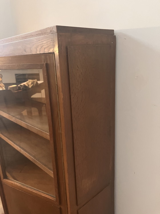 Image 1 of Wandschrank / Vitrine / Highboard im Stil der Amsterdamer Schule (Niederländisches Design)