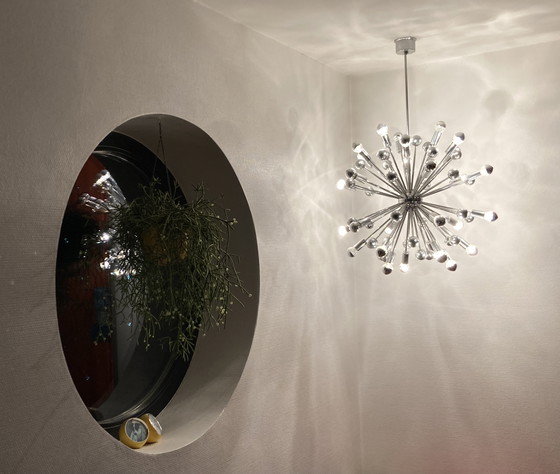 Image 1 of Chroom Sputnik Space-age kroonluchter uit de jaren 70 extra groot model