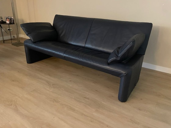 Image 1 of Canapé long JORI, modèle JR-8700 ; cuir Celia Cielo bleu ; 210 cm