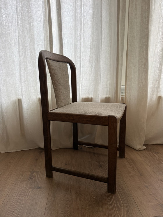Vintage Jaren 60 Eetkamerstoelen Set Van 4 Hout Bouclé – Textile, Wood (photo 4 of 5)