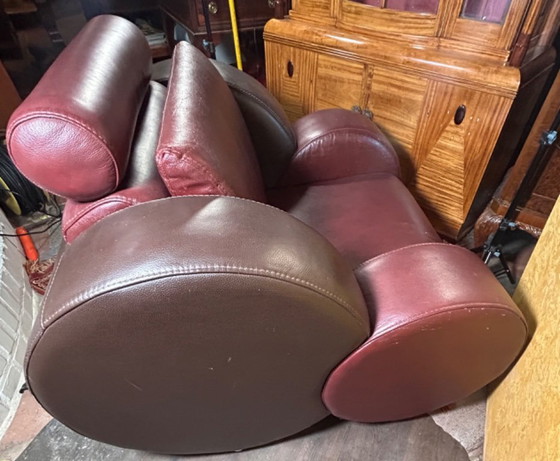 Image 1 of Vintage lederen fauteuil in art-decostijl - Racer geïnspireerd ontwerp comfort, vakmanschap
