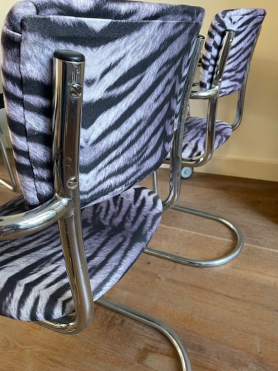 Image 1 of 4 vintage De Wit brothers tubular frame chairs
