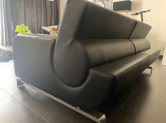 Image 1 of Leolux 2.5 et 3 places le plus cher en cuir noir