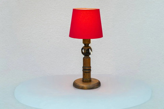 Image 1 of Large pine table lamp by Uno & Östen Kristiansson for Luxus, Sweden