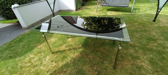 Image 1 of Space age eettafel donker glas