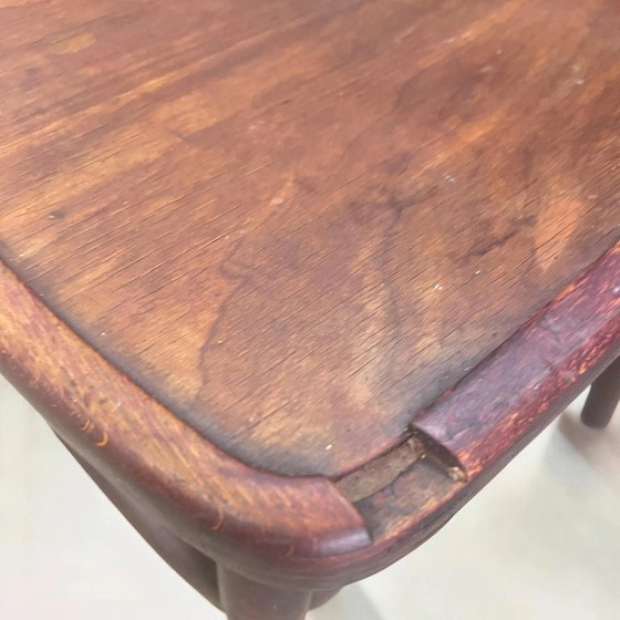 Image 1 of Sillas clásicas de café/bistro de nogal/madera curvada ca. 1950 con pátina