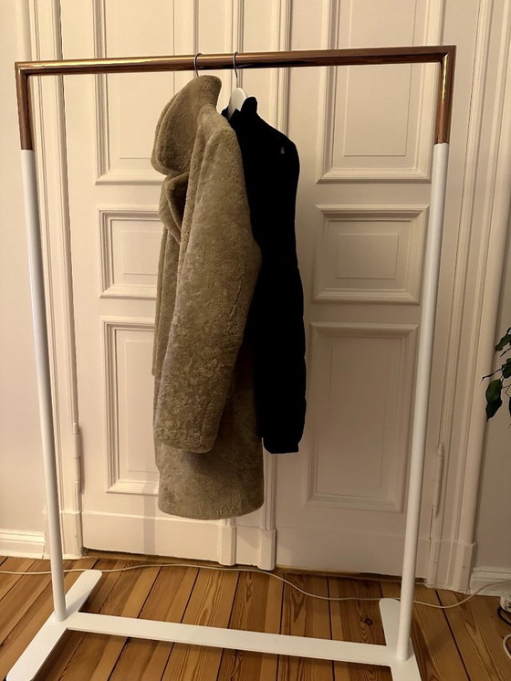 Image 1 of Frost Denmark BUKTO Clothes Rack with Wheels, 103cm, White/Copper