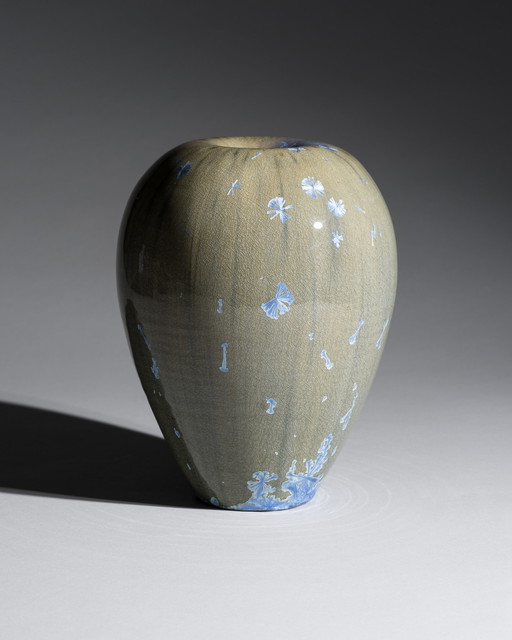 Albert Kiessling Studio Ceramic Vase Midcentury Crystalline Glaze DDR GDR H25cm