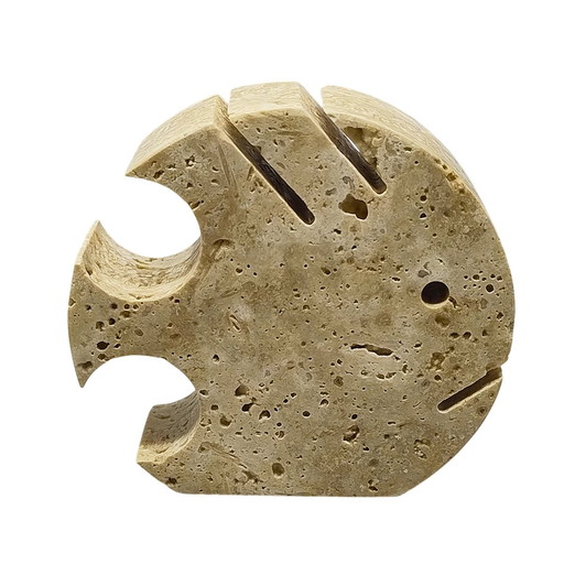 1970 Original Travertine Fish Sculpture by Enzo Mari for F.lli Mannelli
