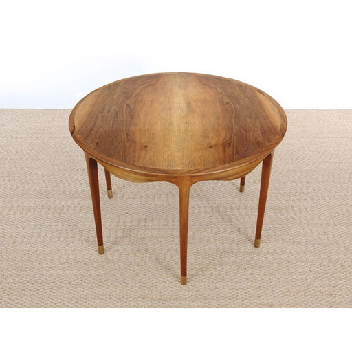 Table basse scandinave vintage en noyer par Ole Wanscher pour Andreas Jeppe Iversen, 1950