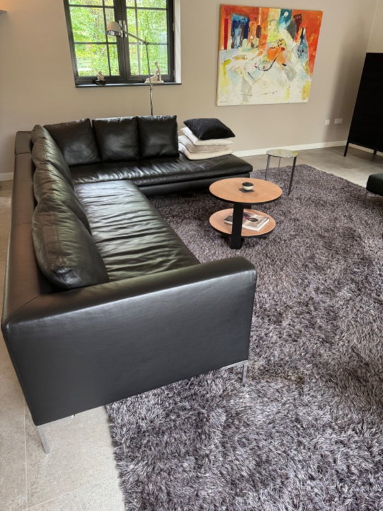 B&B Italia Charles Hoekbank – Zwart Alfa Leder – 327 × 230 Cm – Hoekbanken, Leather, Metal (photo 5 of 5)