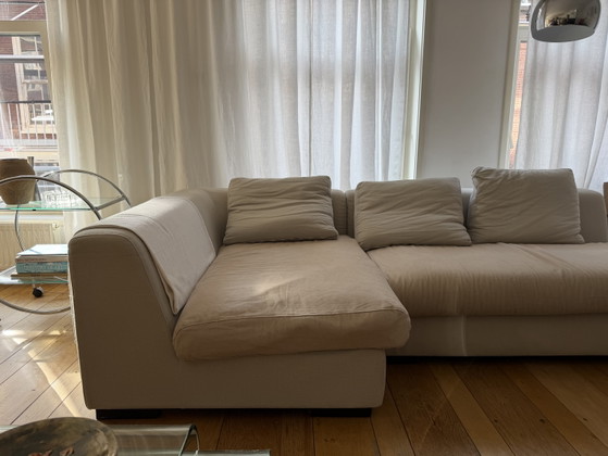Comfortabele Beige 3-zits Hoekbank van Katoen-Linnen Mix – 3-5 zitsbanken, Cotton (photo 2 of 11)
