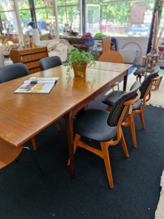 Image 1 of Table de salle à manger extensible vintage en teck des années 70