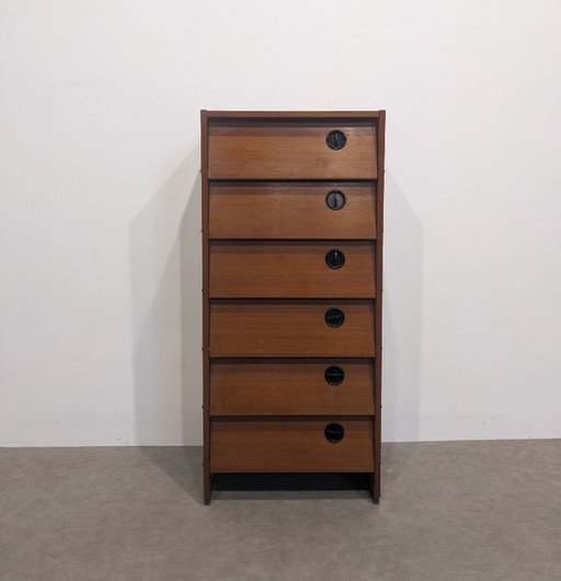 Six-compartment vintage shoe chest
