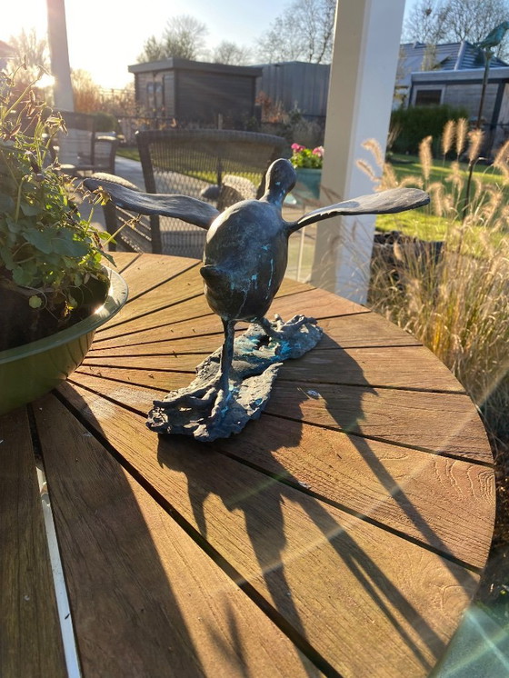 Image 1 of Scultura in bronzo Uccello: gallinella d'acqua