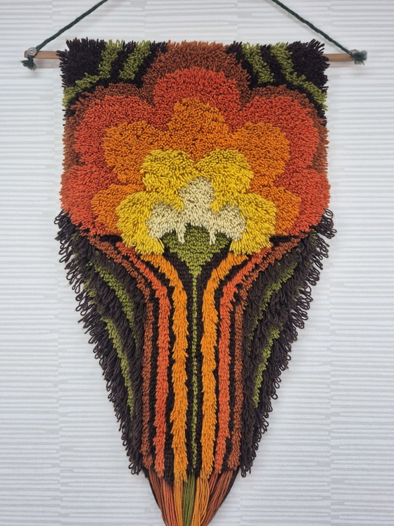70s Smyrna/smyrnafix Space Age Wall decoration Wool., Multi Color (photo 2 of 8)