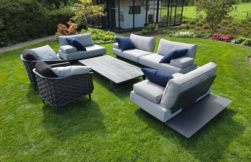 Complete Modular Manutti Air Lounge Set Sofas, Chairs, Table + Armrests