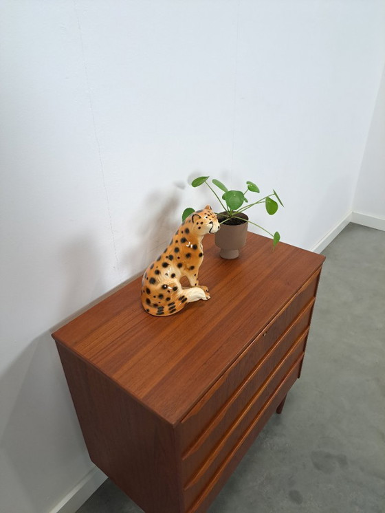 Image 1 of Danish teak chest of drawers with 4 drawers