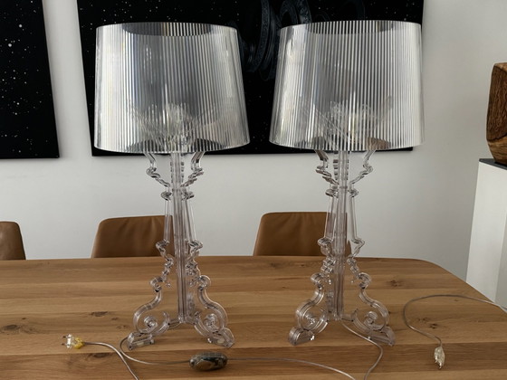 Set of two Kartell Bourgie Table lamps transparent, Plastic (photo 11 of 11)