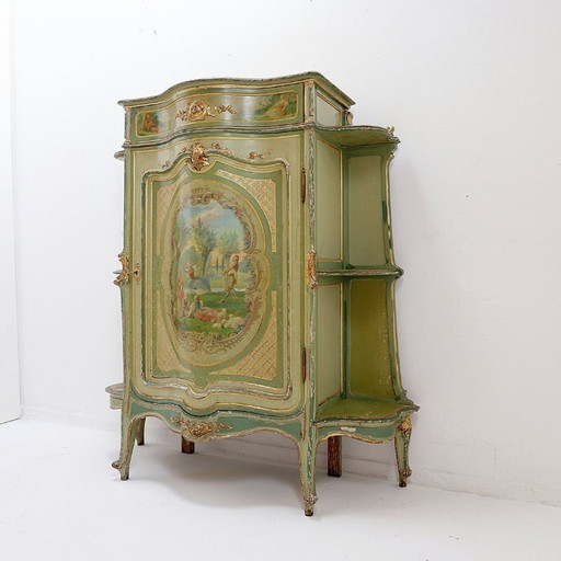 Venetian Baroque Arched Cabinet with Pastoral Decoration - Circa 1900