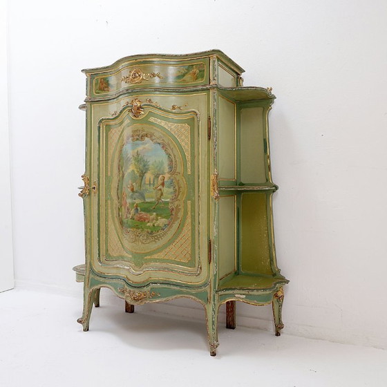 Image 1 of Venetian Baroque Arched Cabinet with Pastoral Decoration - Circa 1900