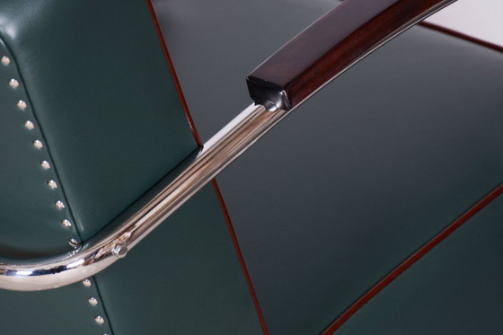 Restored Bauhaus Stool, by Robert Slezák, Chrome, Leather, Czech, 1930s (photo 19 of 20)