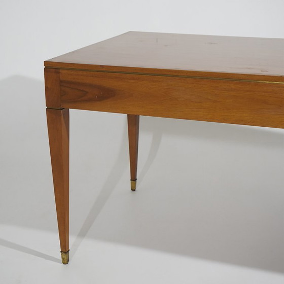 Schreibtisch aus Walnussholz mit Messingdetails, 1950er Jahre – Brass (photo 11 of 14)