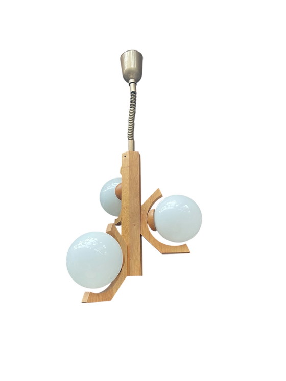 Image 1 of Lampada a sospensione Jaren 70, eiken vuota 